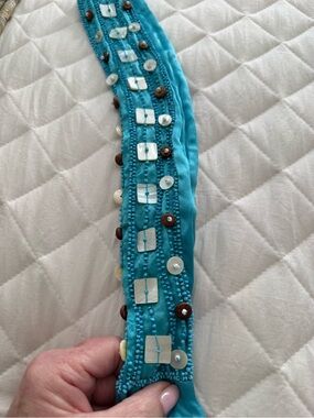 Hand-Beaded Turquoise Women's Headband